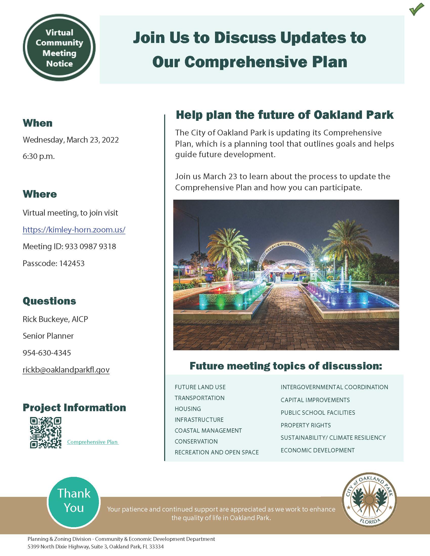 Comprehensive Plan Meeting Notice ADA