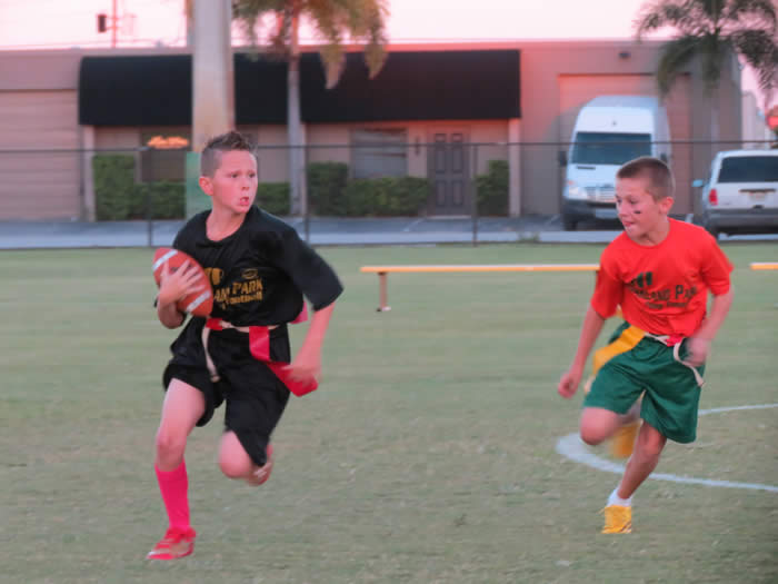 Kids Playing Flag Football