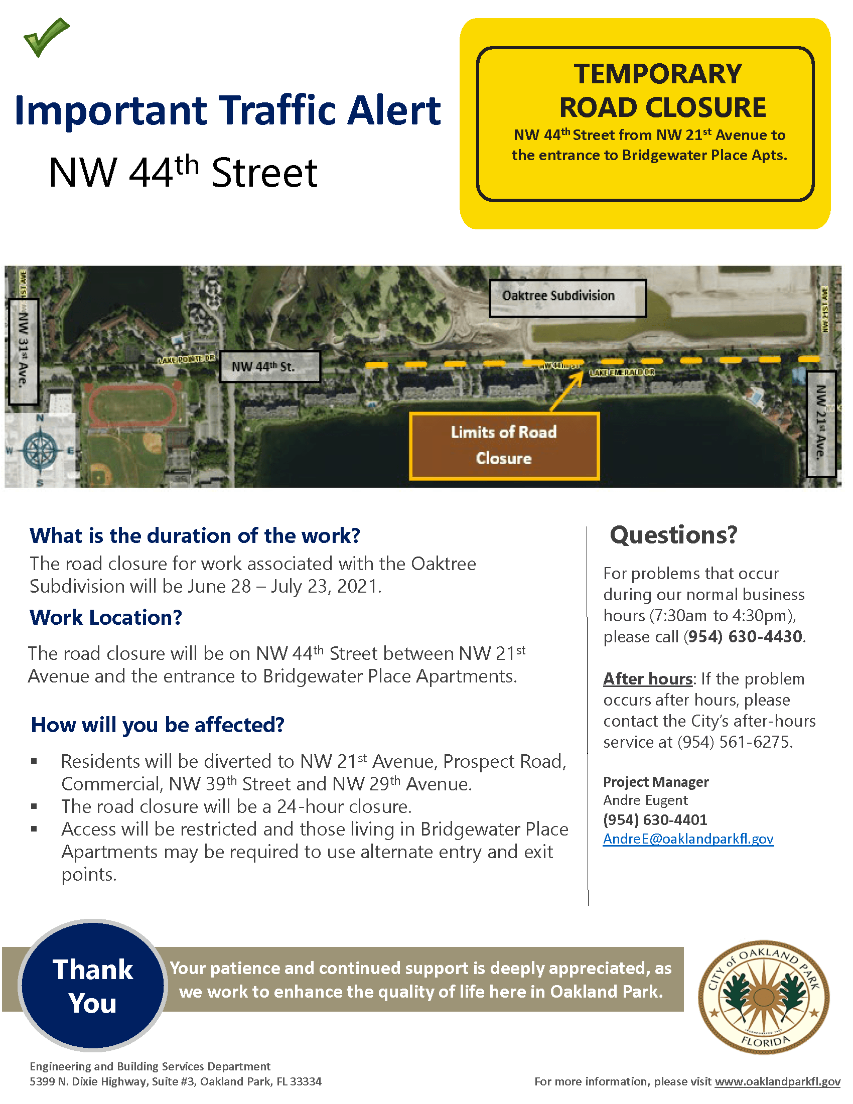 44thStreet-4 Week Road Closure