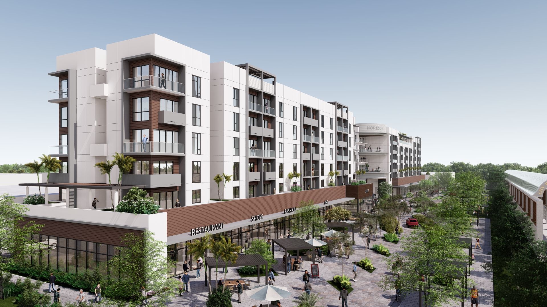 Rendering of Horizon of Oakland Park north building - NW  Corner