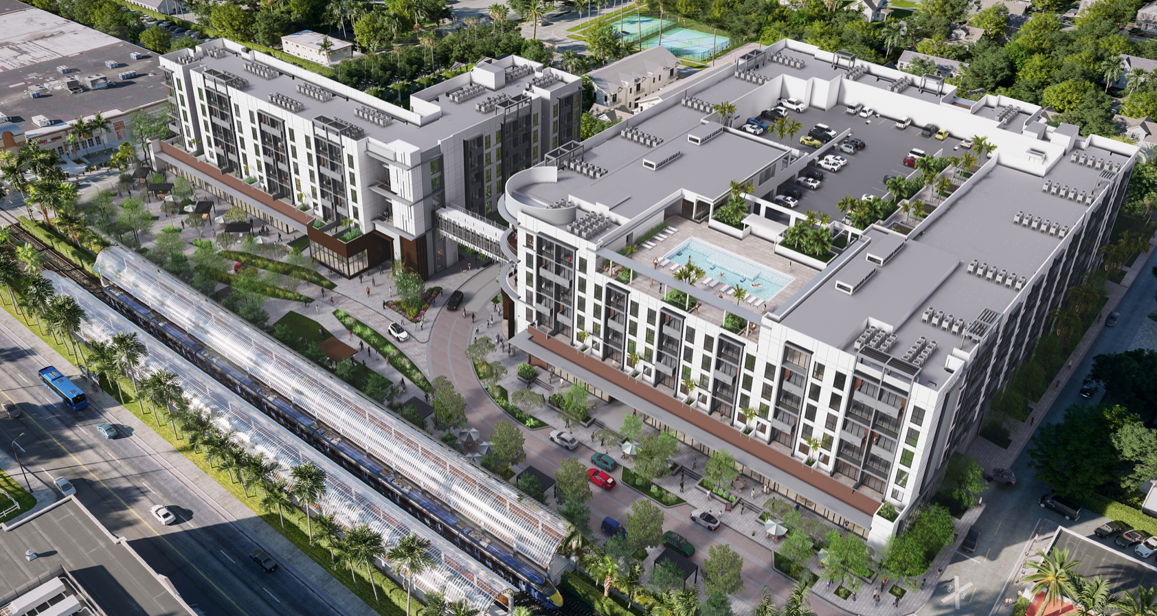 Aerial rendering of the Horizon of Oakland Park  