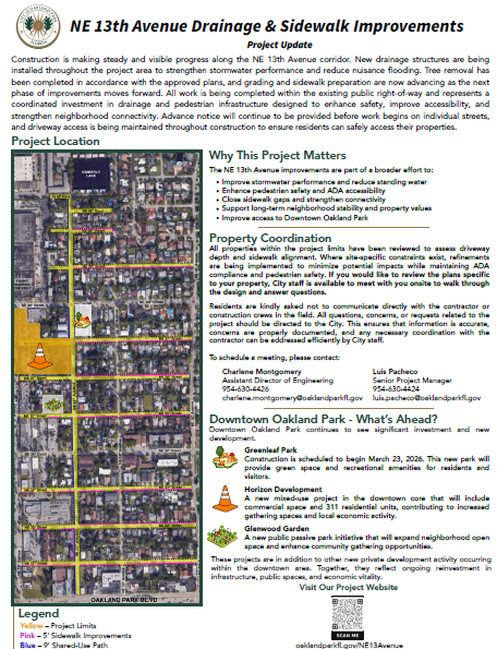 Image of NE 13th Avenue project flyer March 2026