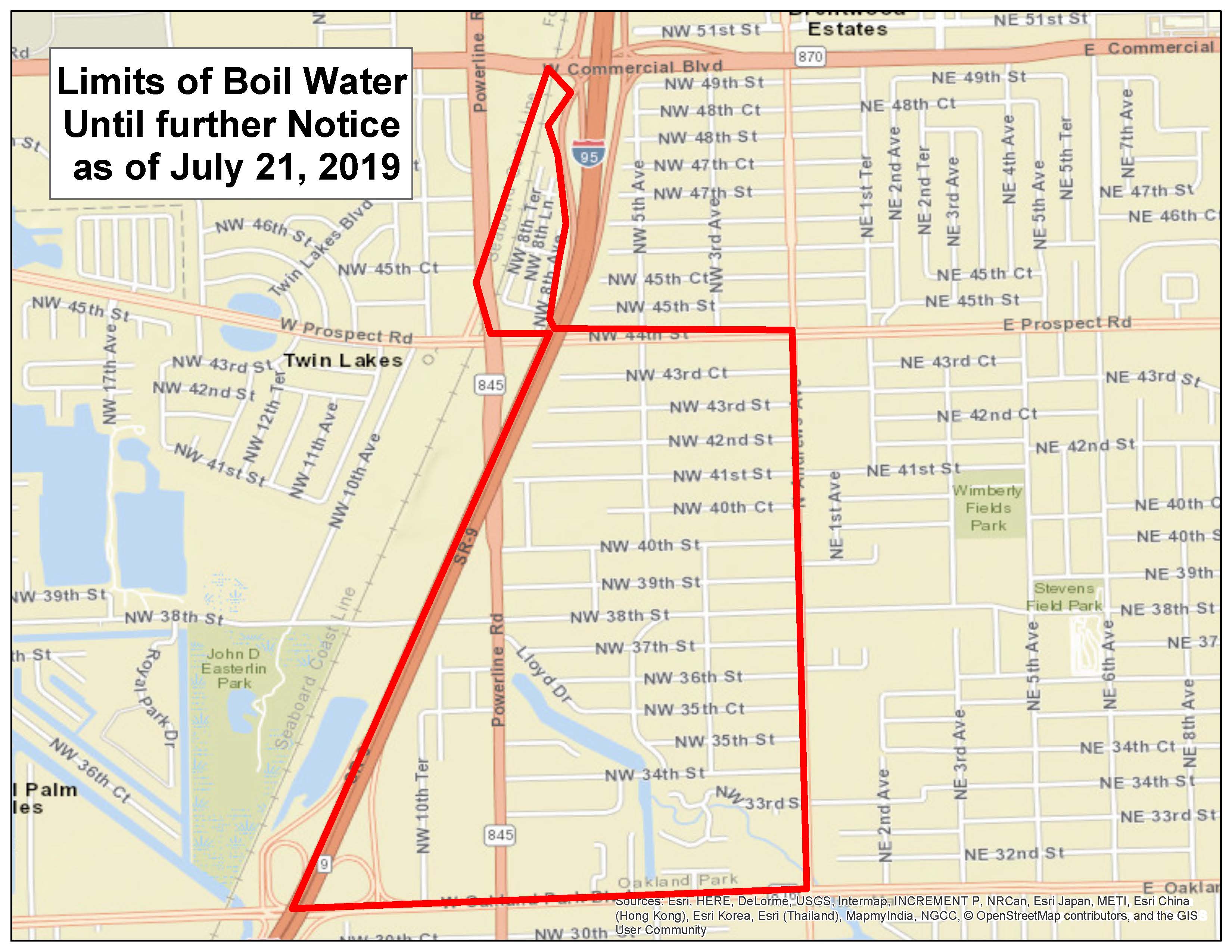 Boil Water Area 1 22 July 2019